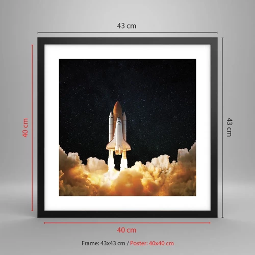 Poster în ramă neagră - Ad astra! - 40x40 cm