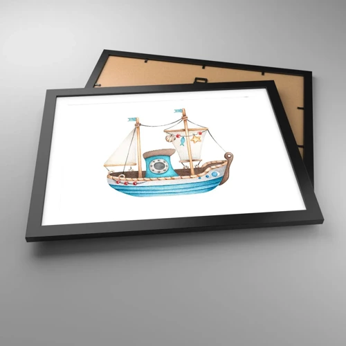 Poster în ramă neagră - Ahoy aventura! - 40x30 cm