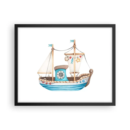 Poster în ramă neagră - Ahoy aventura! - 50x40 cm