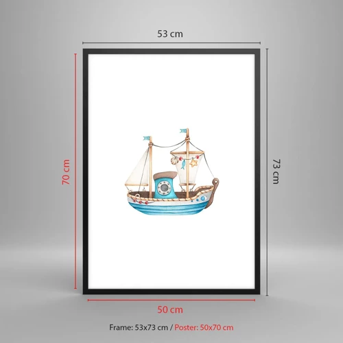 Poster în ramă neagră - Ahoy aventura! - 50x70 cm