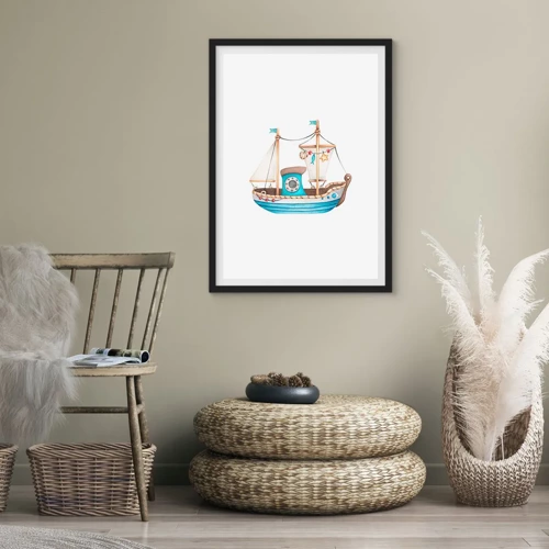 Poster în ramă neagră - Ahoy aventura! - 50x70 cm