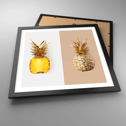 Poster în ramă neagră - Ananas de împărțit - 40x40 cm