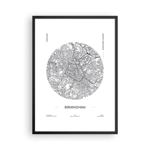 Poster în ramă neagră - Anatomia Birmingham - 50x70 cm