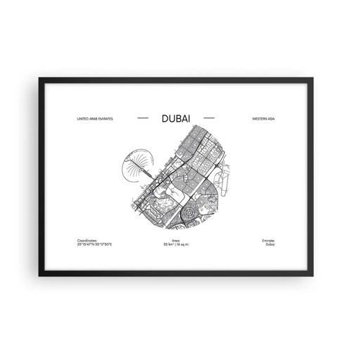 Poster în ramă neagră - Anatomia Dubaiului - 70x50 cm