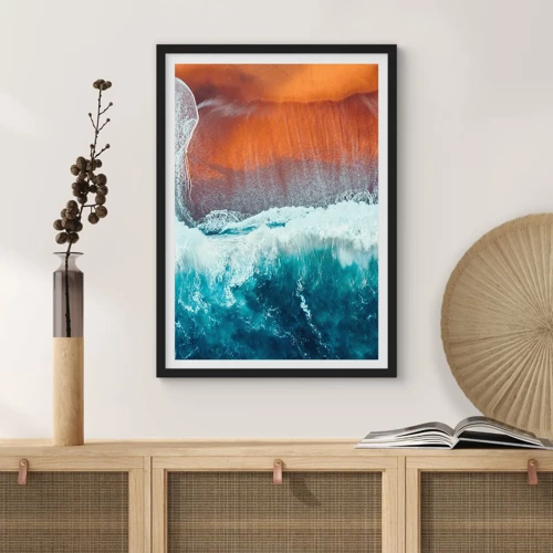 Poster în ramă neagră - Atingerea oceanului - 50x70 cm