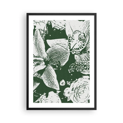 Poster în ramă neagră - Buchet - o lume de verde - 50x70 cm