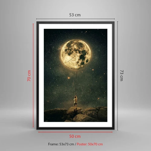 Poster în ramă neagră - Cel care a furat Luna - 50x70 cm