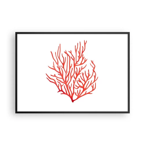 Poster în ramă neagră - Coral filigranat - 100x70 cm