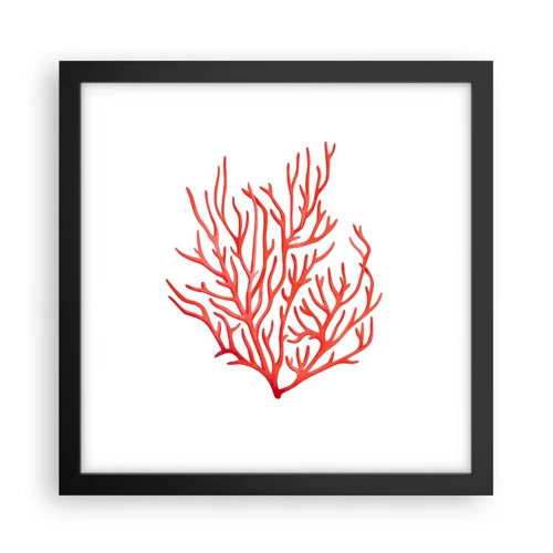 Poster în ramă neagră - Coral filigranat - 30x30 cm