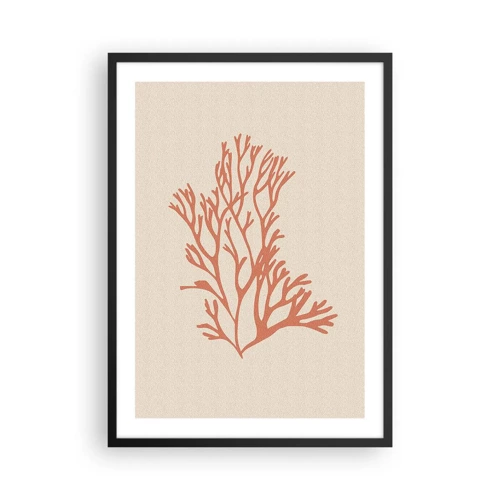 Poster în ramă neagră - Coral filigranat - 50x70 cm