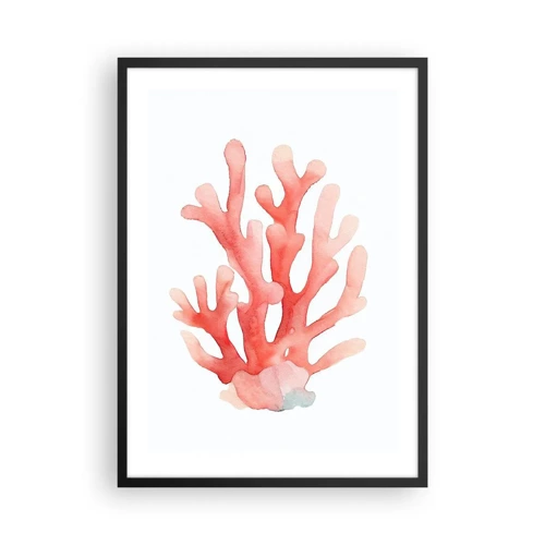 Poster în ramă neagră - Culoare de coral - 50x70 cm