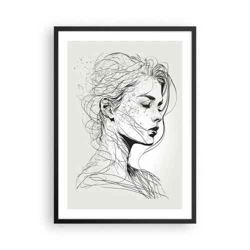 Poster în ramă neagră - Desenată cu linii - 50x70 cm