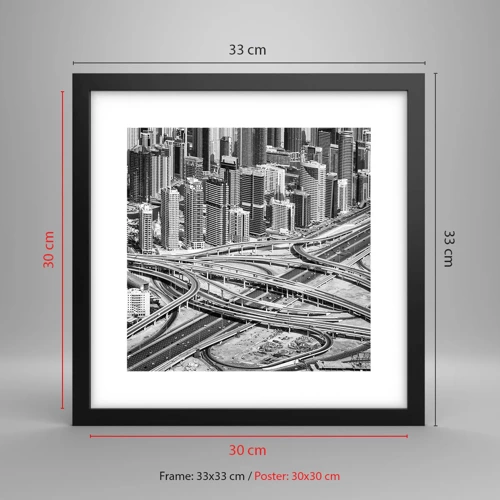 Poster în ramă neagră - Dubai - orașul imposibil - 30x30 cm