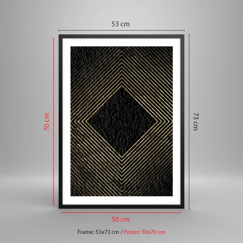 Poster în ramă neagră - Geometrie în stil glamour - 50x70 cm