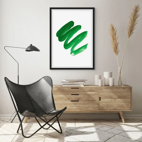 Poster în ramă neagră - Glumă verde - 50x70 cm