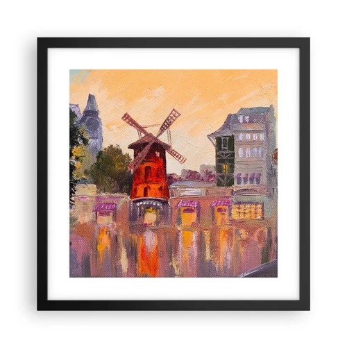 Poster în ramă neagră - Icoane pariziene - Moulin Rouge - 40x40 cm