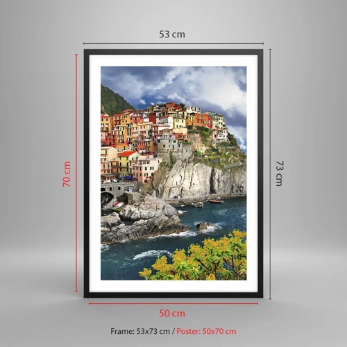 Poster în ramă neagră - Îmbrățișați de stânci - 50x70 cm