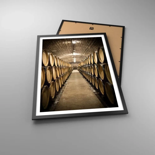 Poster în ramă neagră - În pivniță de vin - 50x70 cm