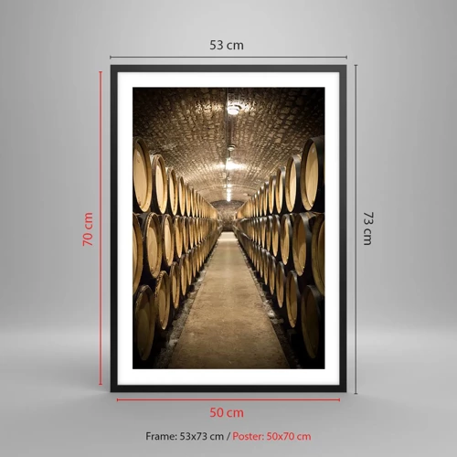 Poster în ramă neagră - În pivniță de vin - 50x70 cm