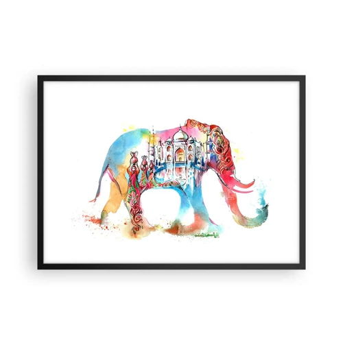 Poster în ramă neagră - India - aura iubirii - 70x50 cm