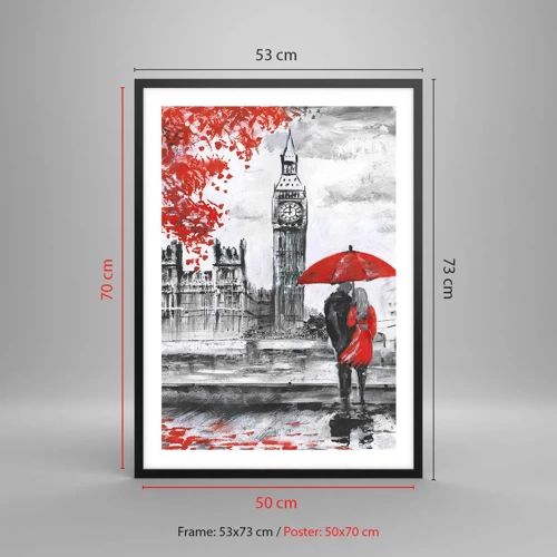 Poster în ramă neagră - Îndrăgostit de Londra - 50x70 cm