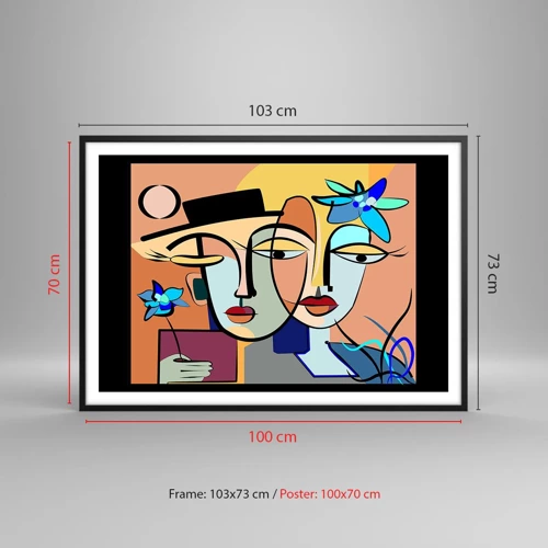 Poster în ramă neagră - Întâlnire cu Picasso - 100x70 cm