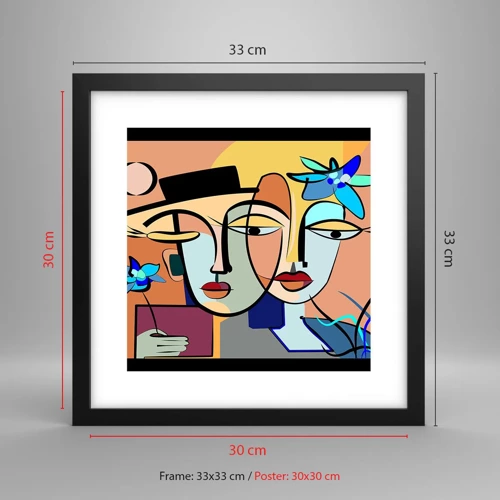 Poster în ramă neagră - Întâlnire cu Picasso - 30x30 cm