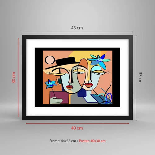 Poster în ramă neagră - Întâlnire cu Picasso - 40x30 cm