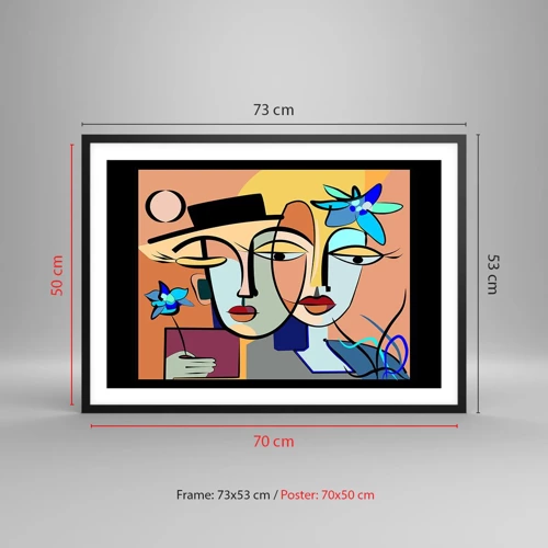 Poster în ramă neagră - Întâlnire cu Picasso - 70x50 cm