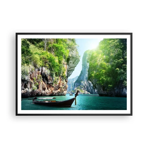 Poster în ramă neagră - Invitație la o călătorie exotică - 100x70 cm