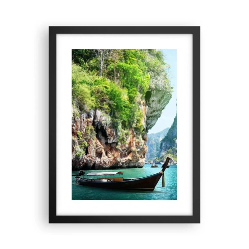 Poster în ramă neagră - Invitație la o călătorie exotică - 30x40 cm