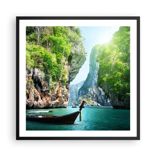 Poster în ramă neagră - Invitație la o călătorie exotică - 60x60 cm