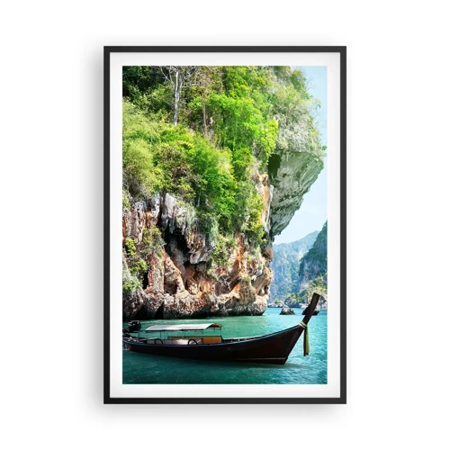 Poster în ramă neagră - Invitație la o călătorie exotică - 61x91 cm