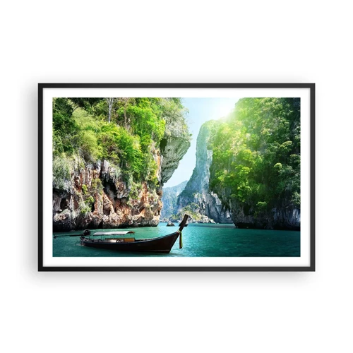 Poster în ramă neagră - Invitație la o călătorie exotică - 91x61 cm