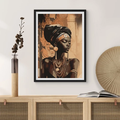 Poster în ramă neagră - Maiestatea africană - 50x70 cm