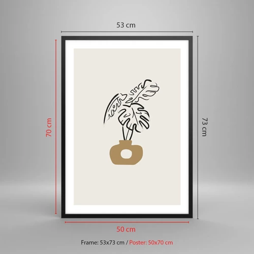 Poster în ramă neagră - Monstera - decorarea casei - 50x70 cm