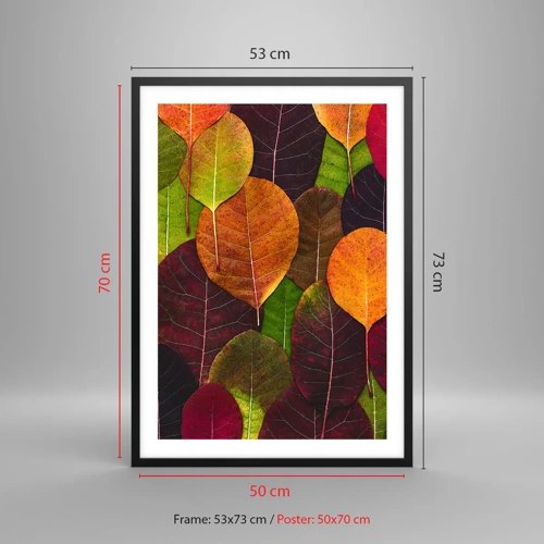 Poster în ramă neagră - Mozaic de toamnă - 50x70 cm