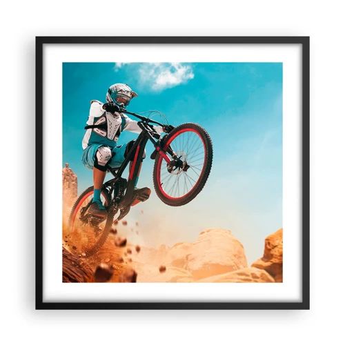 Poster în ramă neagră - Nebunia demonului bicicletei - 50x50 cm