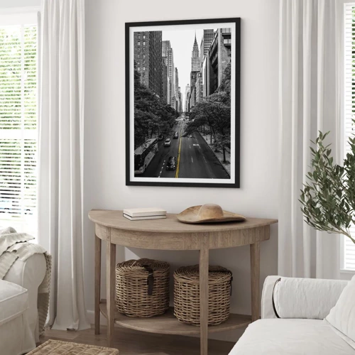 Poster în ramă neagră - New York dimineața - 50x70 cm