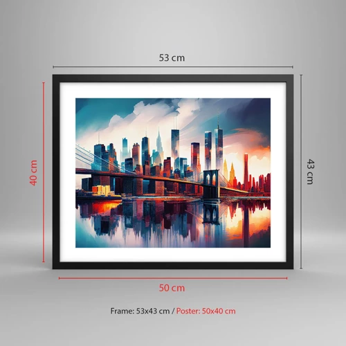 Poster în ramă neagră - New York fenomenal - 50x40 cm