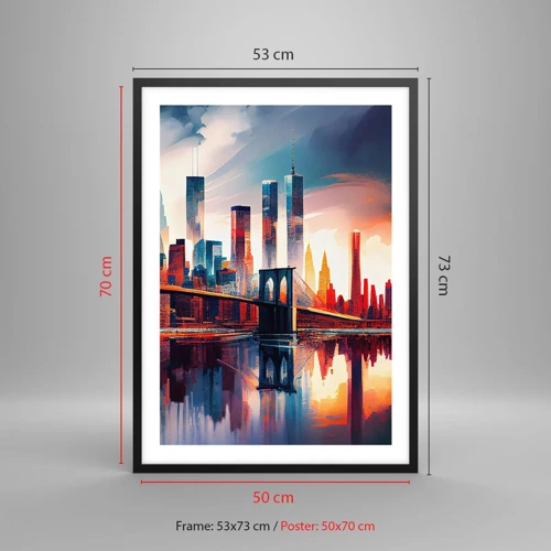 Poster în ramă neagră - New York fenomenal - 50x70 cm