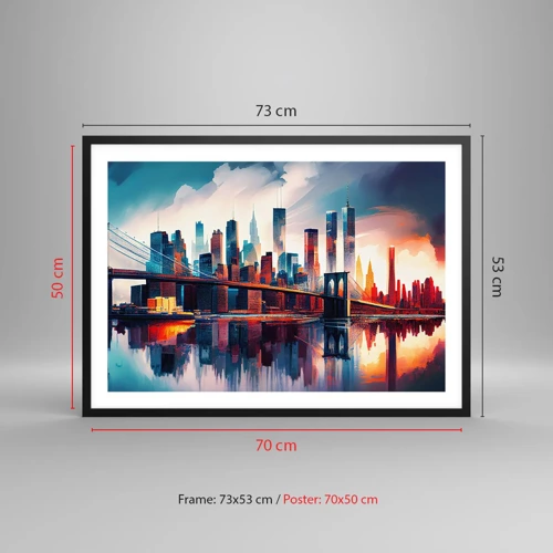 Poster în ramă neagră - New York fenomenal - 70x50 cm