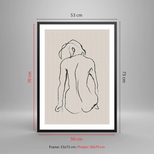 Poster în ramă neagră - Nud de fată - 50x70 cm