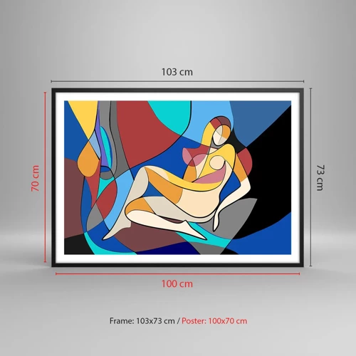 Poster în ramă neagră - Nudul cubist - 100x70 cm