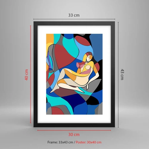 Poster în ramă neagră - Nudul cubist - 30x40 cm