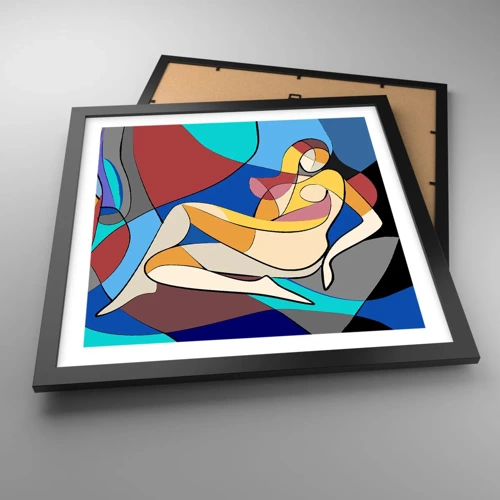 Poster în ramă neagră - Nudul cubist - 40x40 cm