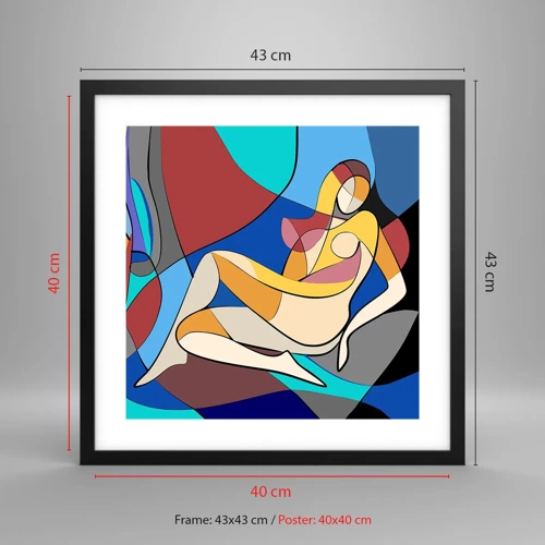 Poster în ramă neagră - Nudul cubist - 40x40 cm