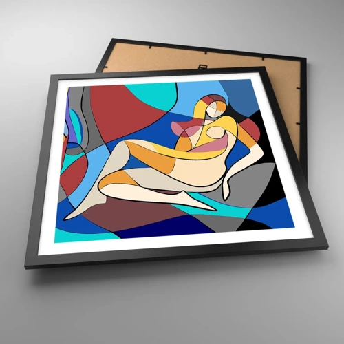 Poster în ramă neagră - Nudul cubist - 50x50 cm