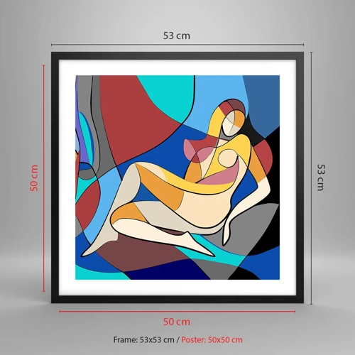 Poster în ramă neagră - Nudul cubist - 50x50 cm