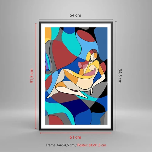 Poster în ramă neagră - Nudul cubist - 61x91 cm